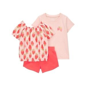 Carter's Kids' 3-piece Strawberry Playwear‎ Set Pink 5T New with Tags!